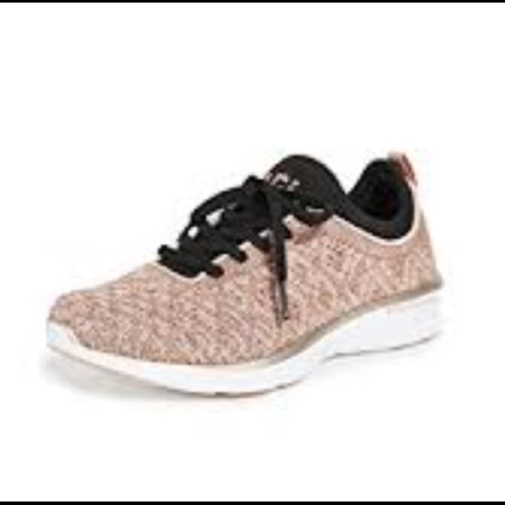 APL Rose Gold Knit Lace-Up Sneakers - Black Accents